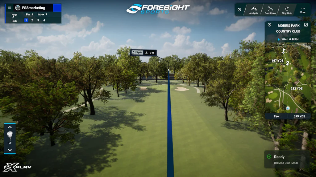 FSX Play Foresight Sports golf simulator software interface
